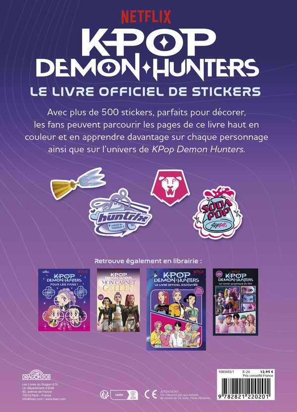 Quatrième de couverture de « KPOP DEMON HUNTERS - LE LIVRE OFFICIEL DE STICKERS »