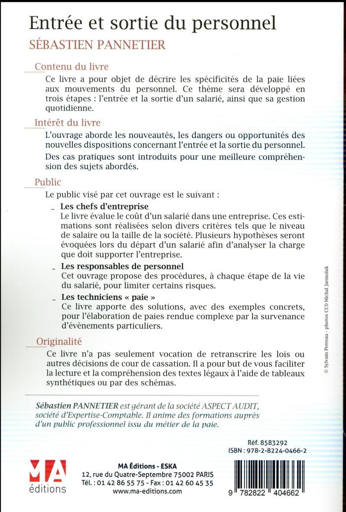 Quatrième de couverture de « ENTREE ET SORTIE DU PERSONNEL »