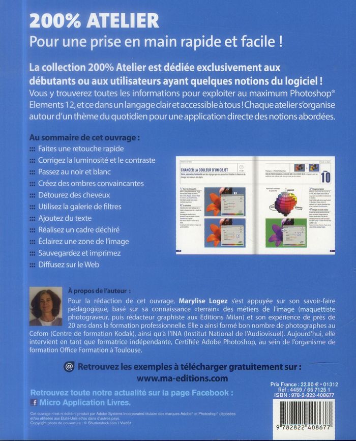 Quatrième de couverture de « 50 ATELIERS PHOTOSHOP ELEMENTS 12 »