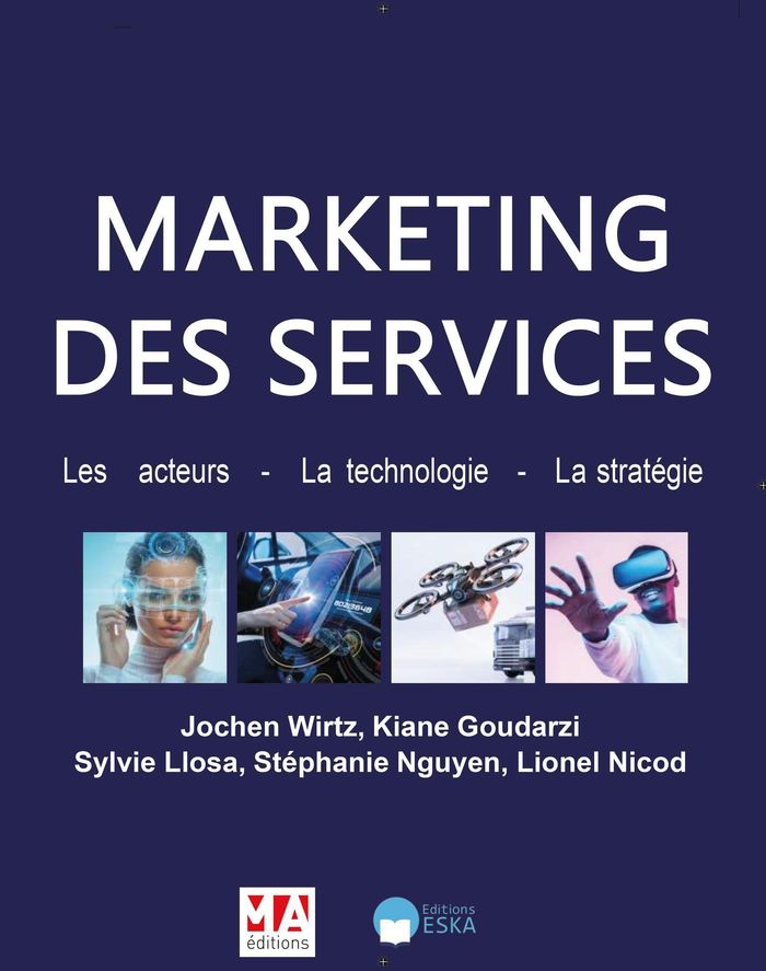 Couverture du livre « MARKETING DES SERVICES - LES ACTEURS LA TECHNOLOGIE LA STRATEGIE » de Wirtz/goudarzi/llosa, librairie Les Contes Infusés à Corte