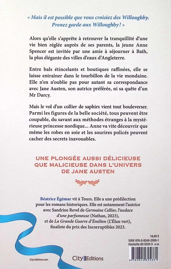Quatrième de couverture de « Saphirs et suspicion »