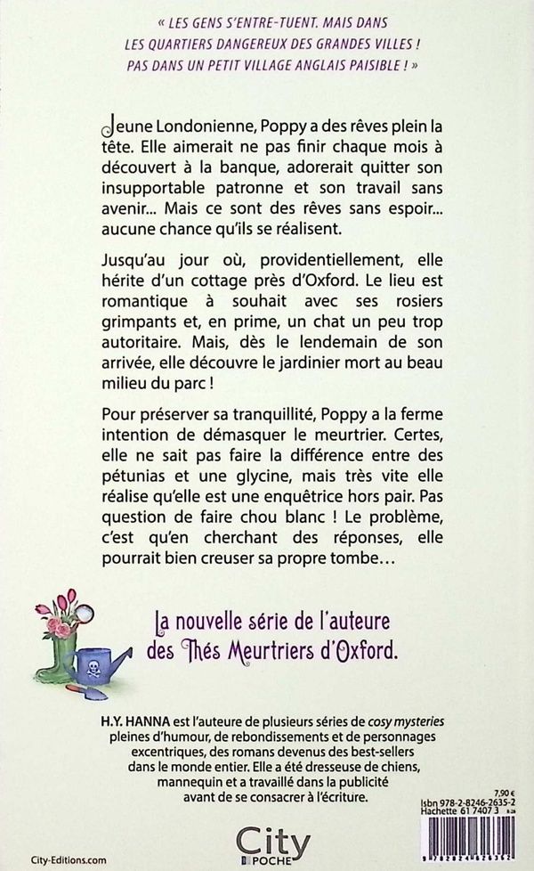 Quatrième de couverture de « Petits crimes et jardins secrets T1 : Floraison funèbre »