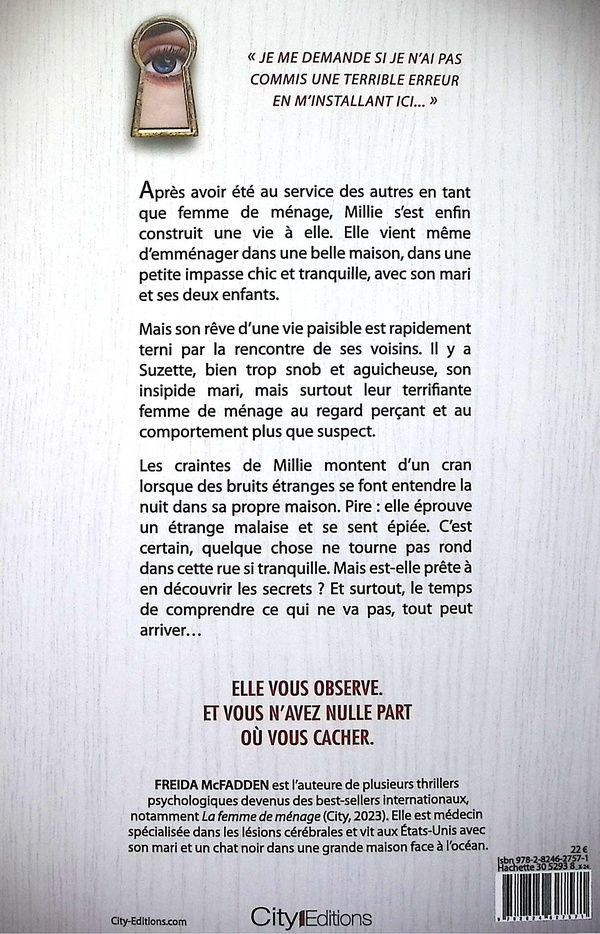 Quatrième de couverture de « La femme de ménage voit tout »