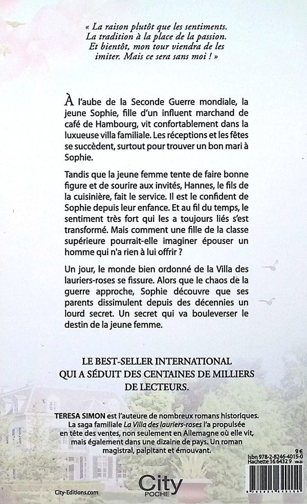 Quatrième de couverture de « LA VILLA DES LAURIERS-ROSES »