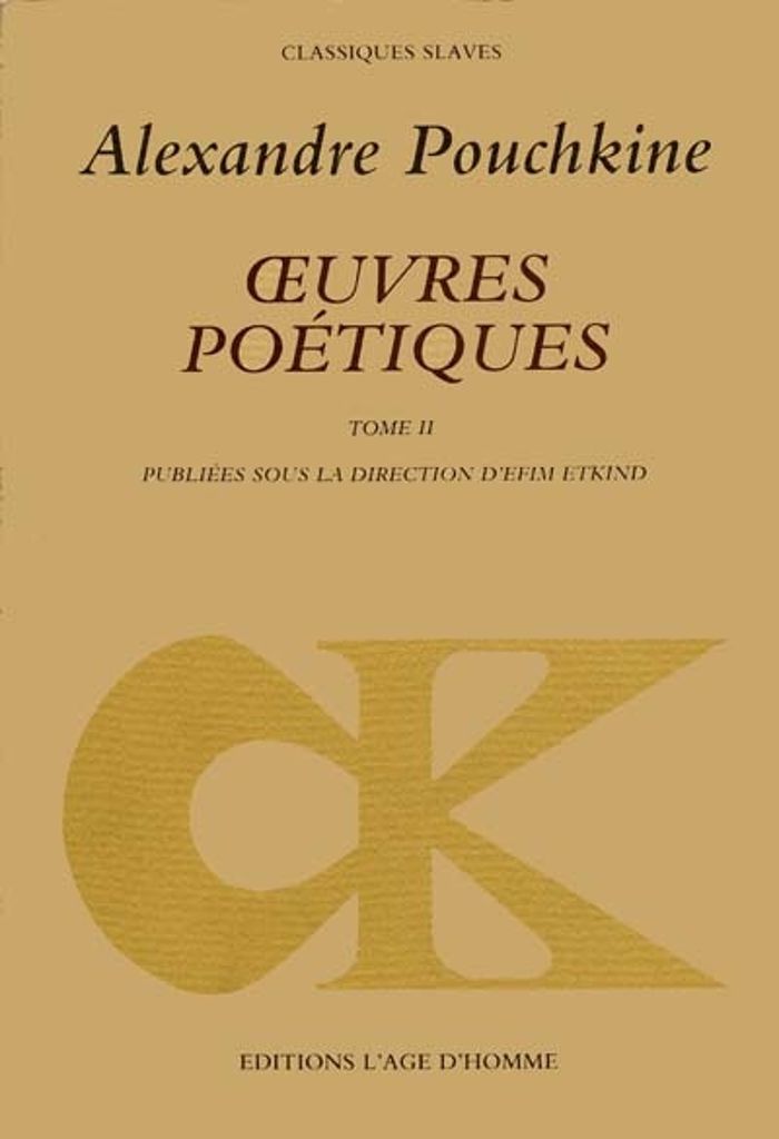 Couverture du livre « OEUVRES POETIQUES 2 » de Alexandre Pouchkine, librairie Les Contes Infusés à Corte