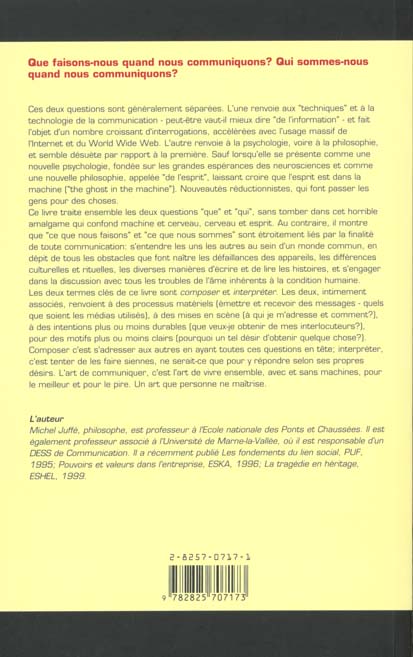 Quatrième de couverture de « L'ART DE COMMUNIQUER »