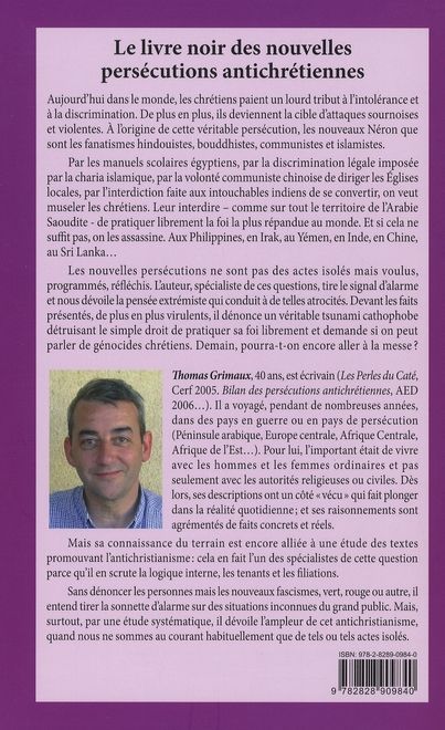 Quatrième de couverture de « LE LIVRE NOIR DES PERSECUTIONS ANTICHRETIENNES »