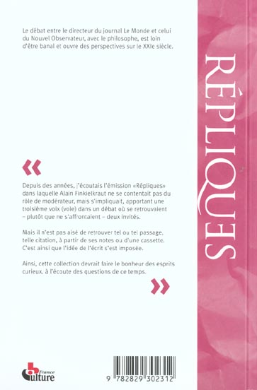 Quatrième de couverture de « DE LA FRANCE »