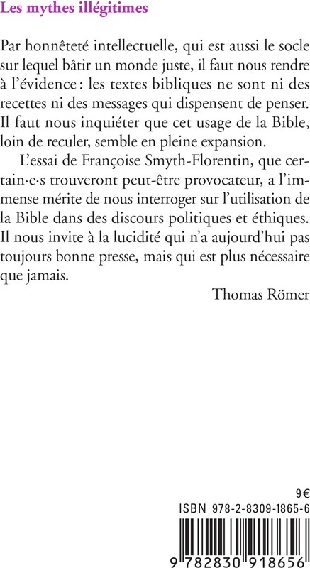 Quatrième de couverture de « Les mythes illégitimes : essai sur la Terre promise »