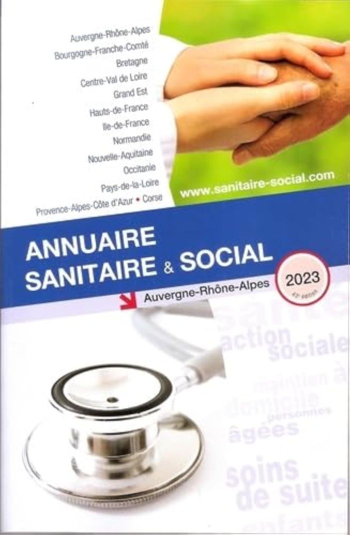 Couverture du livre « ANNUAIRE SANITAIRE ET SOCIAL AUVERGNE RHONE-ALPES 2023 » de Collectif, librairie Les Contes Infusés à Corte