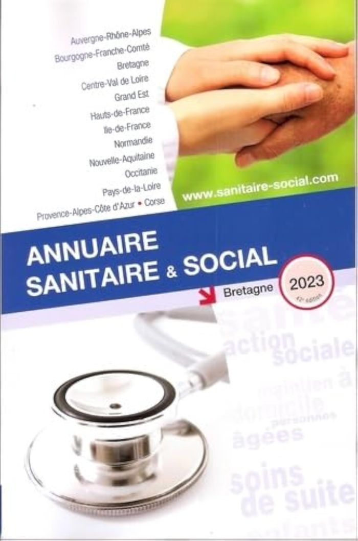 Couverture du livre « ANNUAIRE SANITAIRE ET SOCIAL BRETAGNE 2023 » de Collectif, librairie Les Contes Infusés à Corte