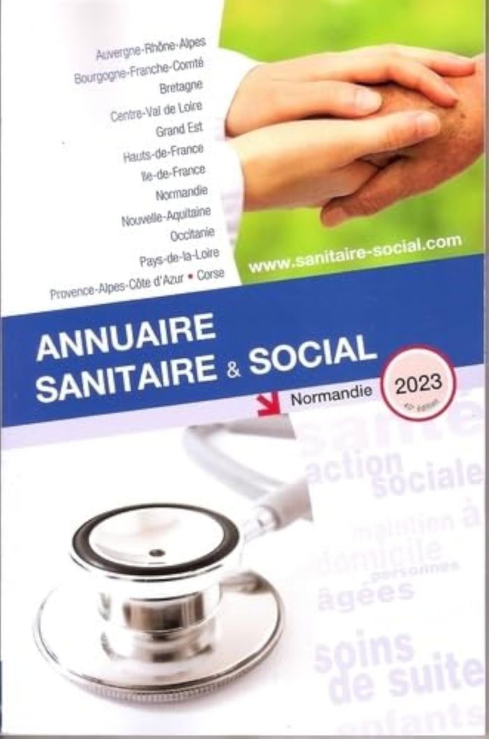 Couverture du livre « ANNUAIRE SANITAIRE ET SOCIAL NORMANDIE 2023 » de Collectif, librairie Les Contes Infusés à Corte