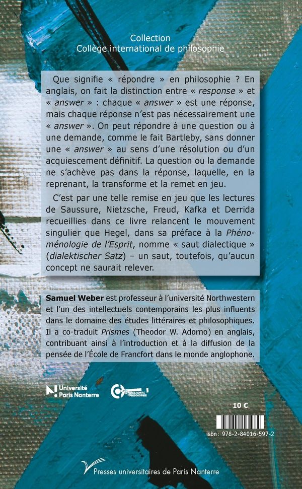 Quatrième de couverture de « Le saut »