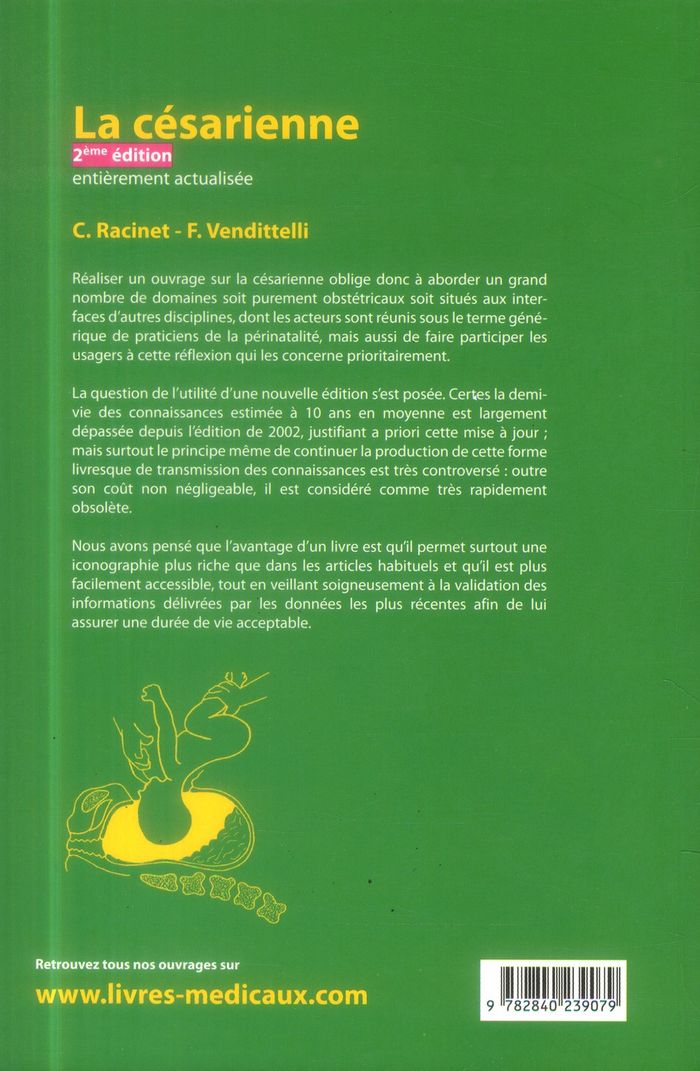 Quatrième de couverture de « LA CESARIENNE. 2EME ED ACTUALISEE »