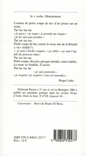 Quatrième de couverture de « PRESENTE »