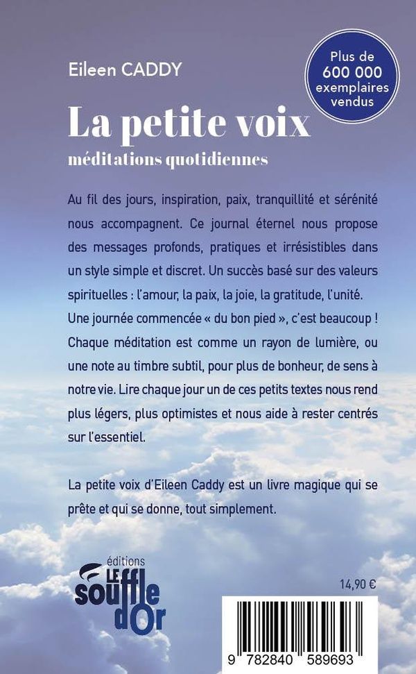 Quatrième de couverture de « La petite voix : méditations quotidiennes »