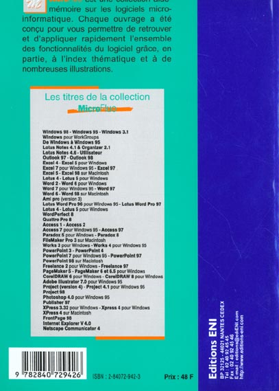 Quatrième de couverture de « POWERPOINT 98 SUR MACINTOSH »