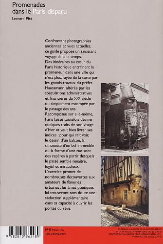 Quatrième de couverture de « PROMENADES DANS LE PARIS DISPARU »