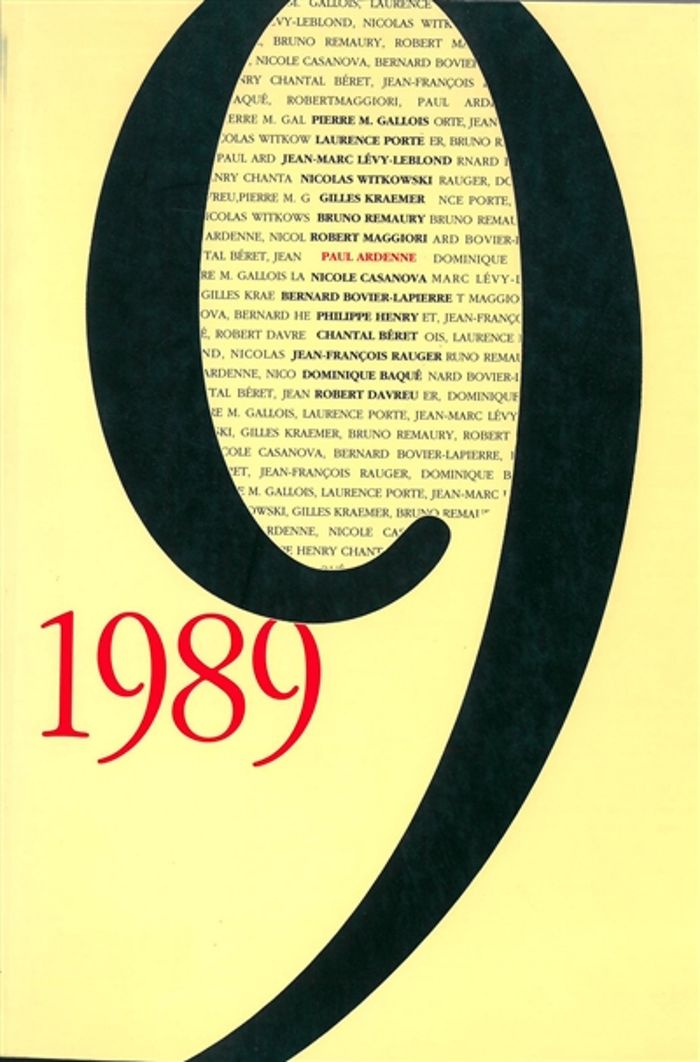 Couverture du livre « 1989 » de Paul Ardenne, librairie Les Contes Infusés à Corte