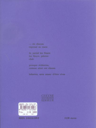 Quatrième de couverture de « PRES D'EUX, LA NUIT SOUS LA NEIGE »