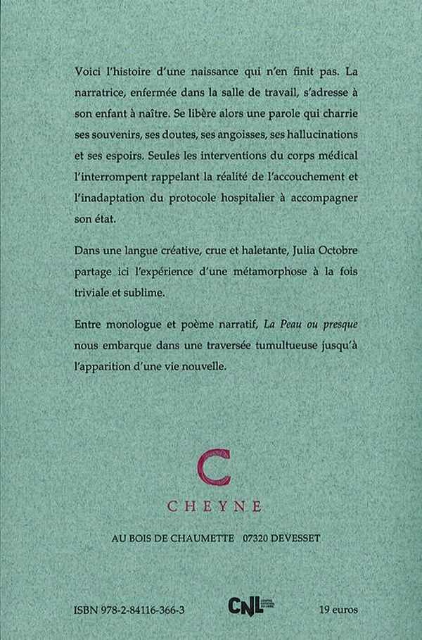 Quatrième de couverture de « La peau ou presque »