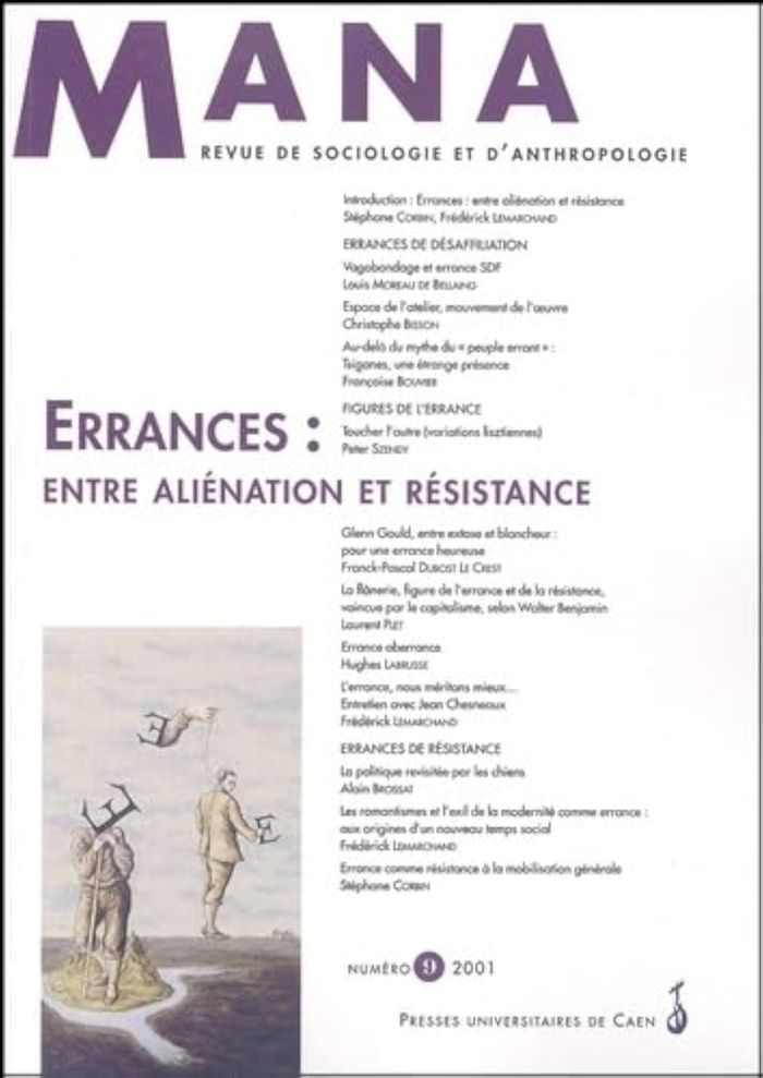 Couverture du livre « N 9 : ERRANCES, ENTRE ALIENATION ET RESISTANCE » de Stephane Corbin, Lem, librairie Les Contes Infusés à Corte