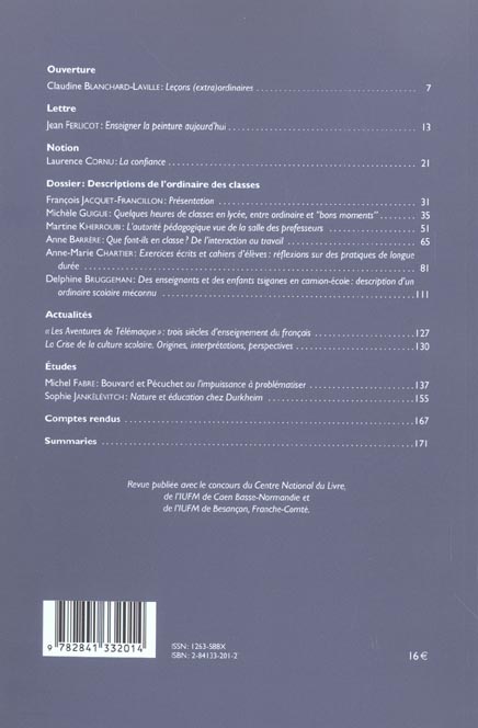 Quatrième de couverture de « LE TELEMAQUE, N 24/2003 »