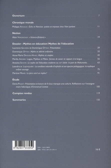 Quatrième de couverture de « LE TELEMAQUE, N 40 / 2011 »