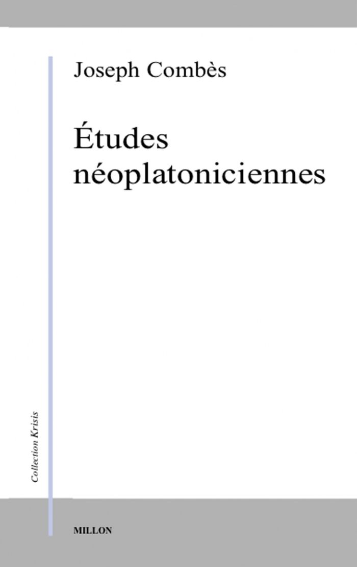 Couverture du livre « ETUDES NEOPLATONICIENNES » de Joseph Combes, librairie Les Contes Infusés à Corte