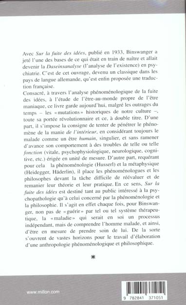 Quatrième de couverture de « SUR LA FUITE DES IDEES »
