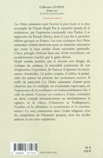 Quatrième de couverture de « LES DIVINS ELANCEMENTS D'AMOUR »