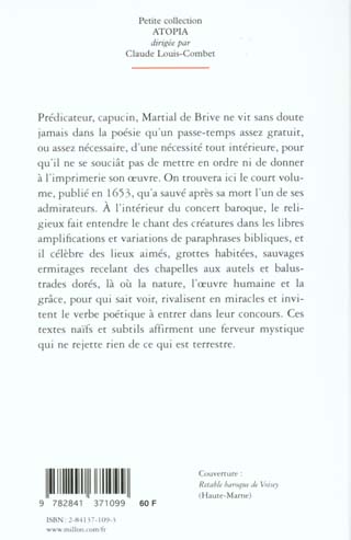 Quatrième de couverture de « OEUVRES POETIQUES ET SAINTES - 1653 »
