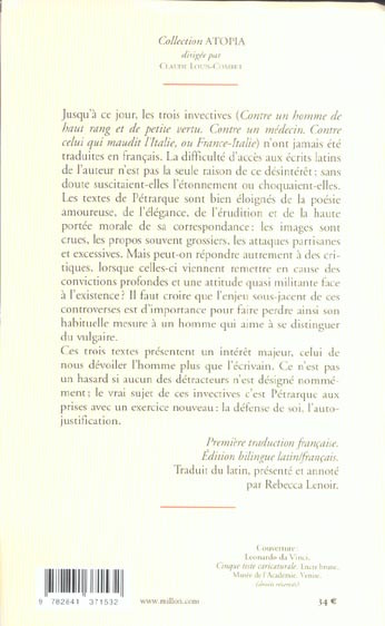 Quatrième de couverture de « INVECTIVES »