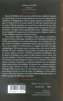 Quatrième de couverture de « BERGERS DE BETHLEEM »