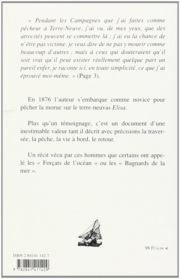 Quatrième de couverture de « SUR LE GRAND BANC PECHEURS TERRE NEUVE »