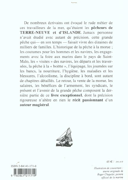 Quatrième de couverture de « GRANDE PECHE DE TERRE-NEUVE & D'ISLANDE »