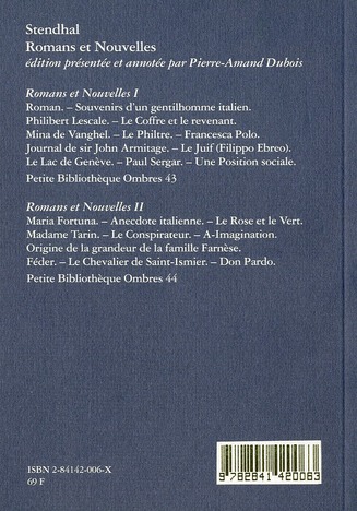 Quatrième de couverture de « ROMANS ET NOUVELLES II - FEDER »