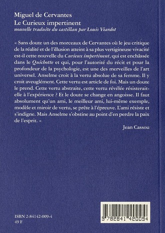 Quatrième de couverture de « LE CURIEUX IMPERTINENT »