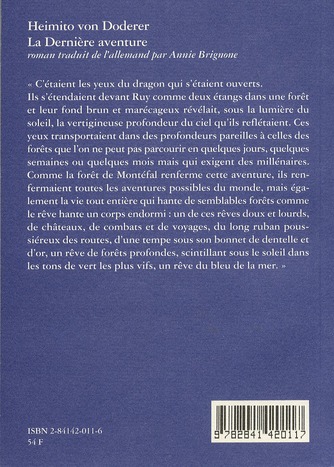 Quatrième de couverture de « LA DERNIERE AVENTURE »