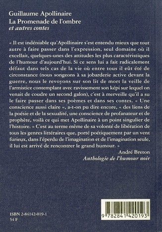 Quatrième de couverture de « LA PROMENADE DE L'OMBRE »