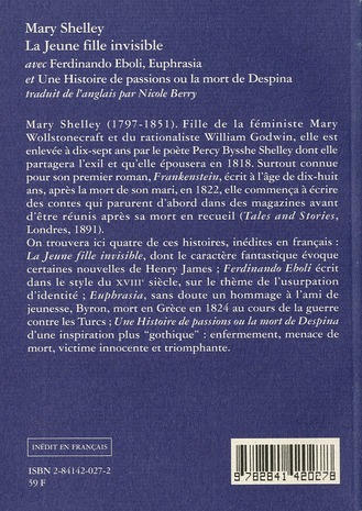 Quatrième de couverture de « LA JEUNE FILLE INVISIBLE »