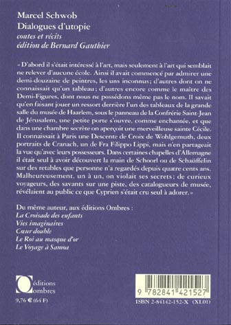Quatrième de couverture de « DIALOGUES D'UTOPIE »
