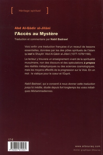 Quatrième de couverture de « ACCES AU MYSTERE (L') »