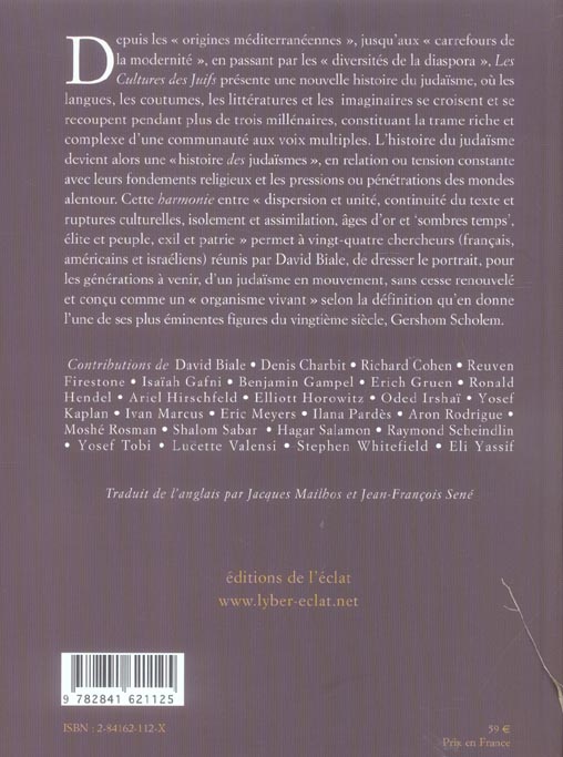 Quatrième de couverture de « LES CULTURES DES JUIFS - UNE NOUVELLE HISTOIRE »