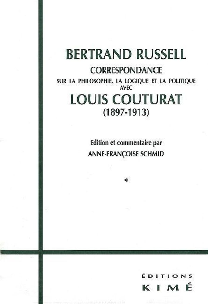 Couverture du livre « CORRESPONDANCE RUSSELL / COUTURAT(2VOLS) », librairie Les Contes Infusés à Corte