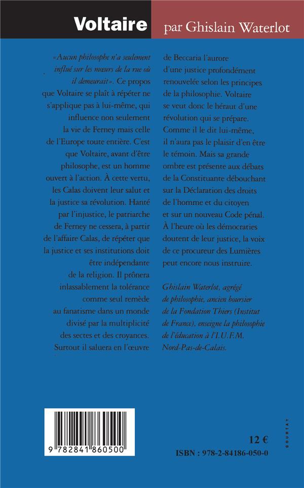 Quatrième de couverture de « VOLTAIRE: LE PROCUREUR DES LUMIERES »