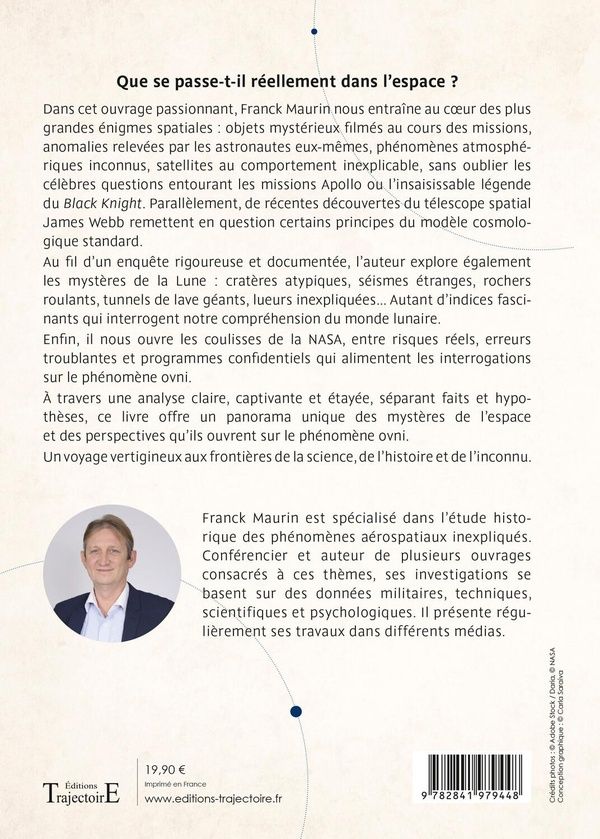 Quatrième de couverture de « ENIGMES SPATIALES - ANALYSE DES PHENOMENES LES PLUS ETRANGES OBSERVES DANS L'ESPACE »