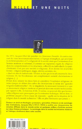 Quatrième de couverture de « LES NOUVEAUX POSSEDES »