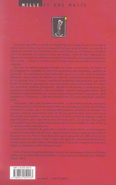 Quatrième de couverture de « NOIRES FUREURS, BLANCS MENTEURS - RWANDA 1990/1994 »