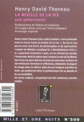 Quatrième de couverture de « La moelle de la vie : 500 aphorismes »